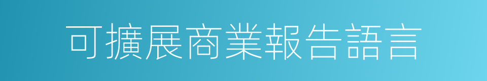 可擴展商業報告語言的同義詞