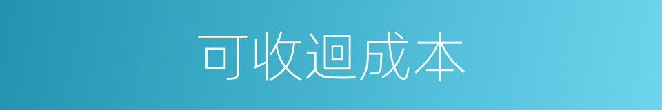 可收迴成本的同義詞