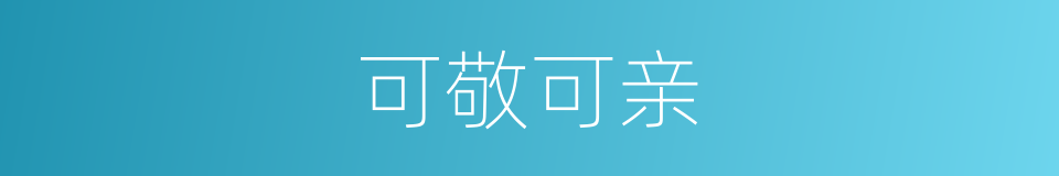 可敬可亲的意思