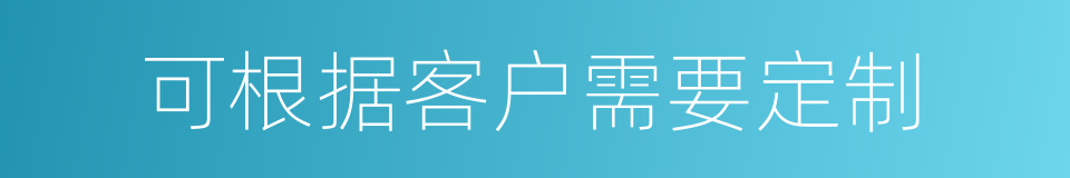 可根据客户需要定制的同义词