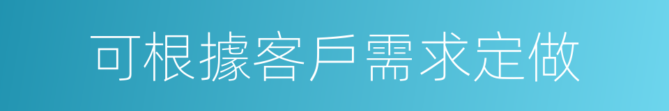 可根據客戶需求定做的同義詞