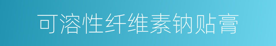 可溶性纤维素钠贴膏的同义词