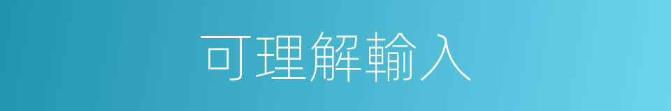 可理解輸入的同義詞