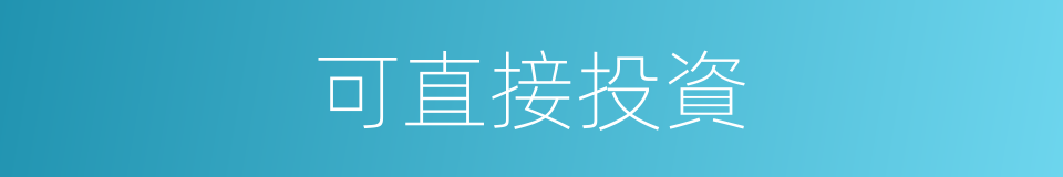 可直接投資的同義詞