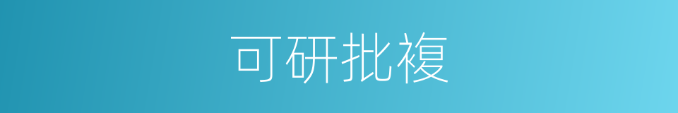 可研批複的同义词