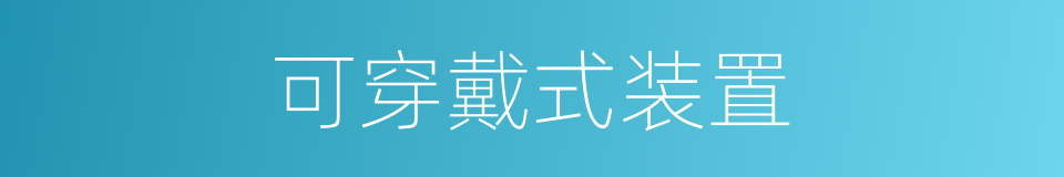 可穿戴式装置的同义词