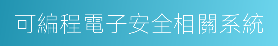 可編程電子安全相關系統的同義詞