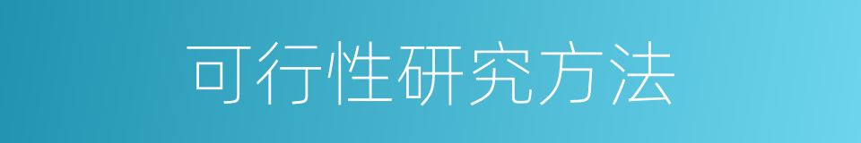 可行性研究方法的同义词