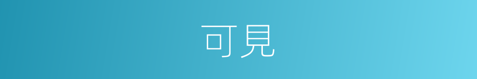 可見的意思