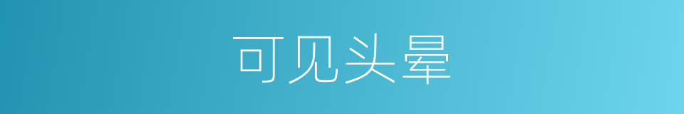 可见头晕的同义词