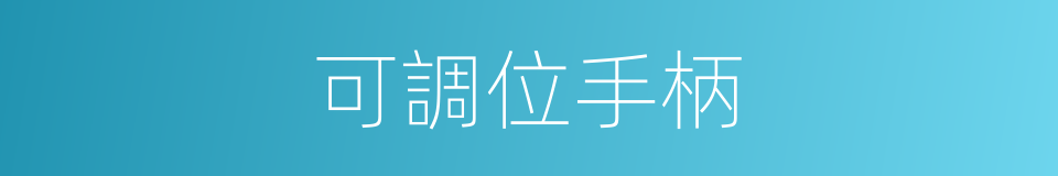 可調位手柄的同義詞