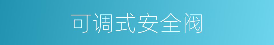 可调式安全阀的同义词