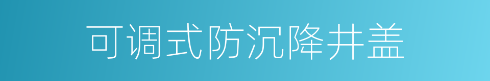 可调式防沉降井盖的同义词