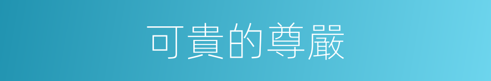 可貴的尊嚴的同義詞