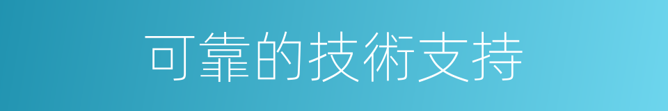 可靠的技術支持的同義詞