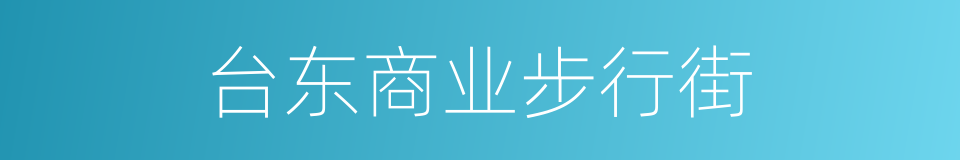 台东商业步行街的意思