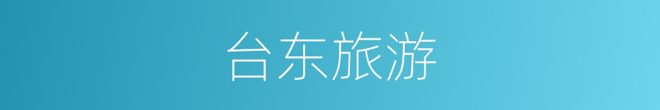 台东旅游的同义词