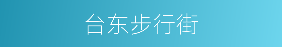 台东步行街的同义词