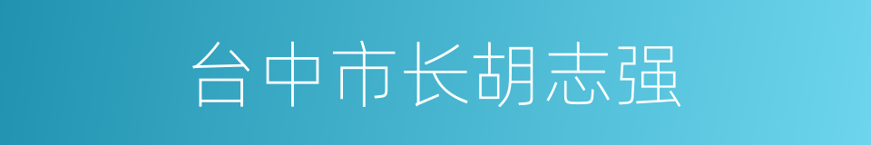 台中市长胡志强的同义词