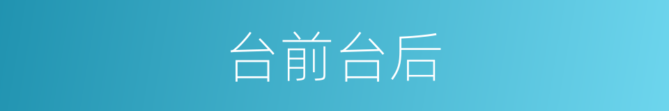 台前台后的同义词