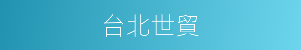 台北世貿的同義詞