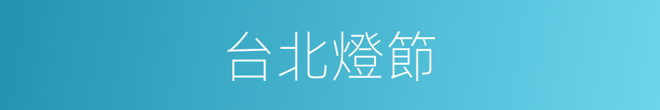 台北燈節的同義詞