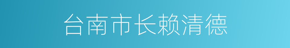 台南市长赖清德的同义词