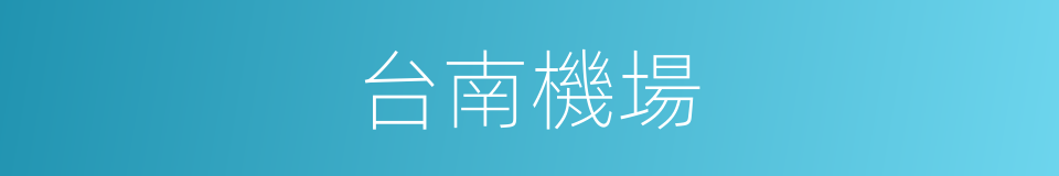 台南機場的同義詞