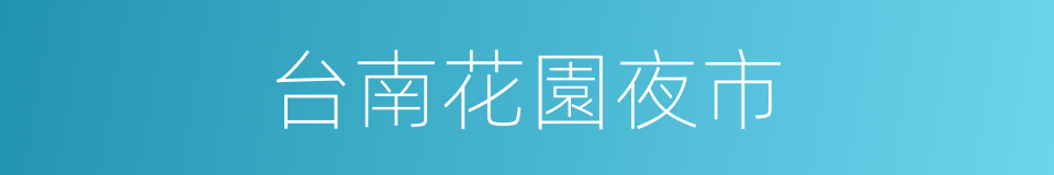 台南花園夜市的同義詞