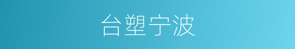 台塑宁波的同义词