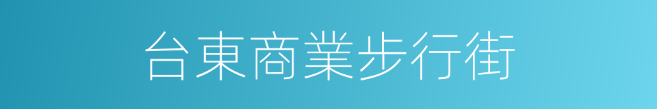 台東商業步行街的同義詞