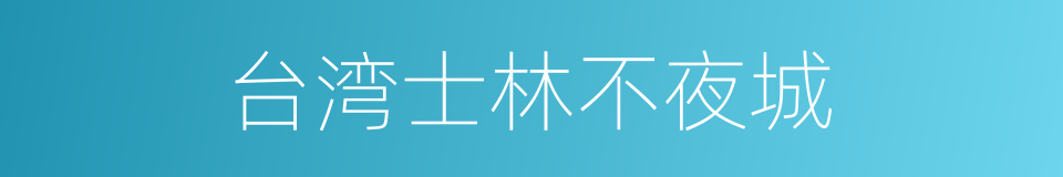 台湾士林不夜城的同义词
