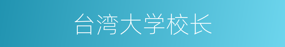 台湾大学校长的同义词