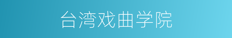 台湾戏曲学院的同义词