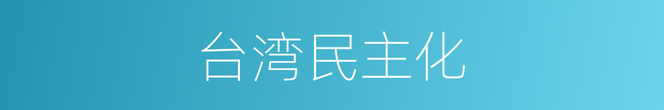 台湾民主化的同义词