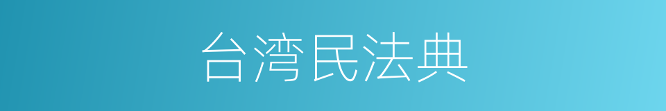 台湾民法典的同义词