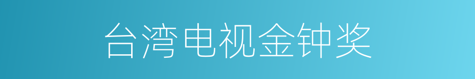 台湾电视金钟奖的同义词