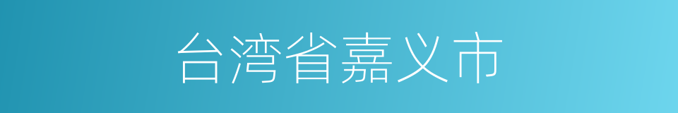 台湾省嘉义市的同义词