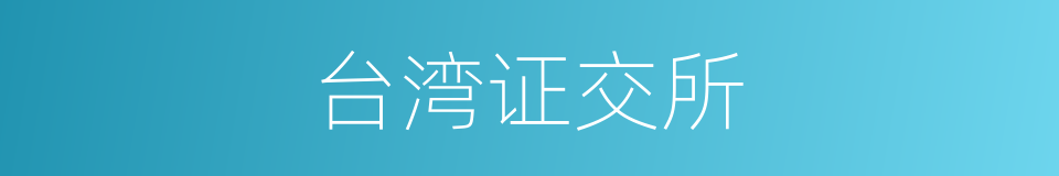 台湾证交所的同义词