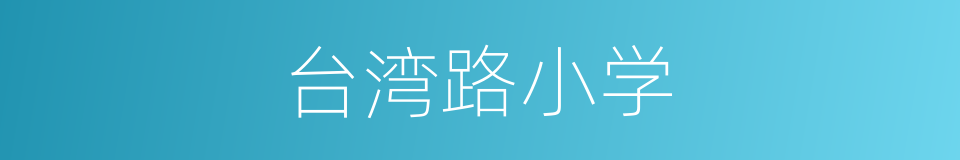 台湾路小学的同义词