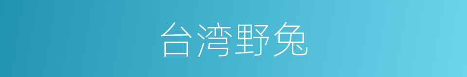 台湾野兔的同义词