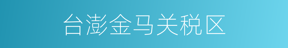 台澎金马关税区的同义词