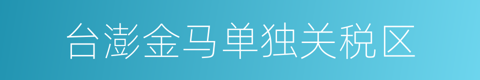 台澎金马单独关税区的同义词