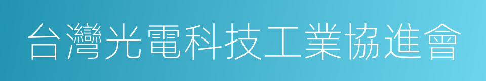 台灣光電科技工業協進會的同義詞