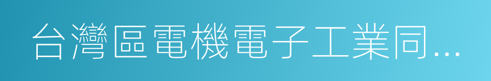 台灣區電機電子工業同業公會的同義詞