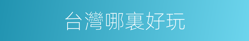 台灣哪裏好玩的同義詞