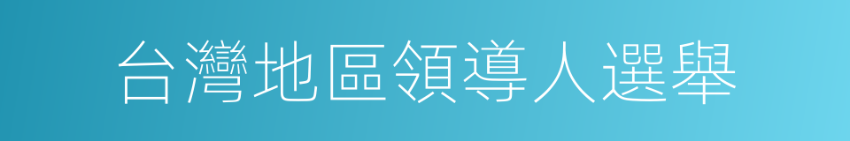 台灣地區領導人選舉的同義詞