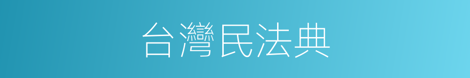 台灣民法典的同義詞