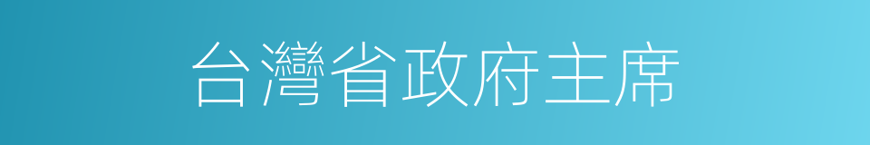 台灣省政府主席的同義詞