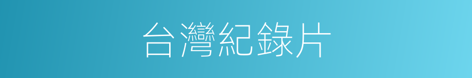 台灣紀錄片的同義詞